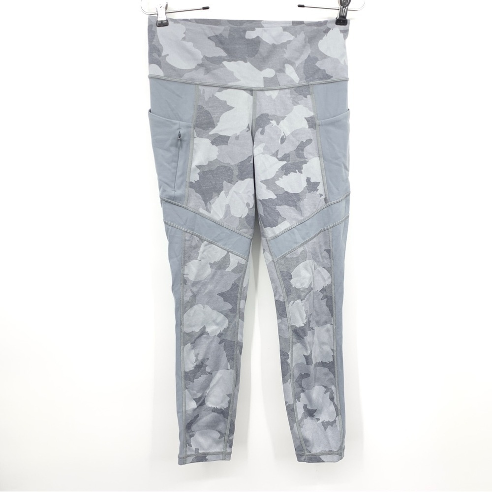 Athleta Women Size Small Legging Pants Gray Camouflage All In 7/8 Tight High